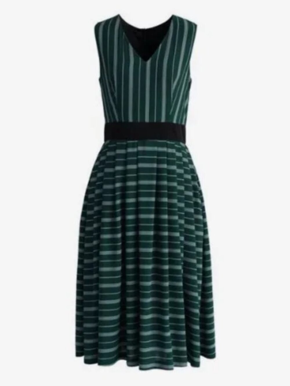 NWOT Chicwish Diverse Green Stripes Sleeveless Dress
